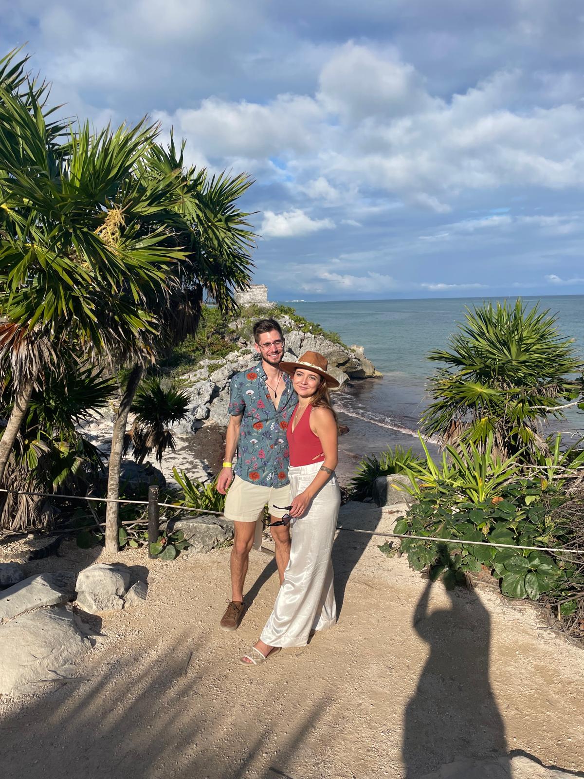 By the Tulum ruins above the sea